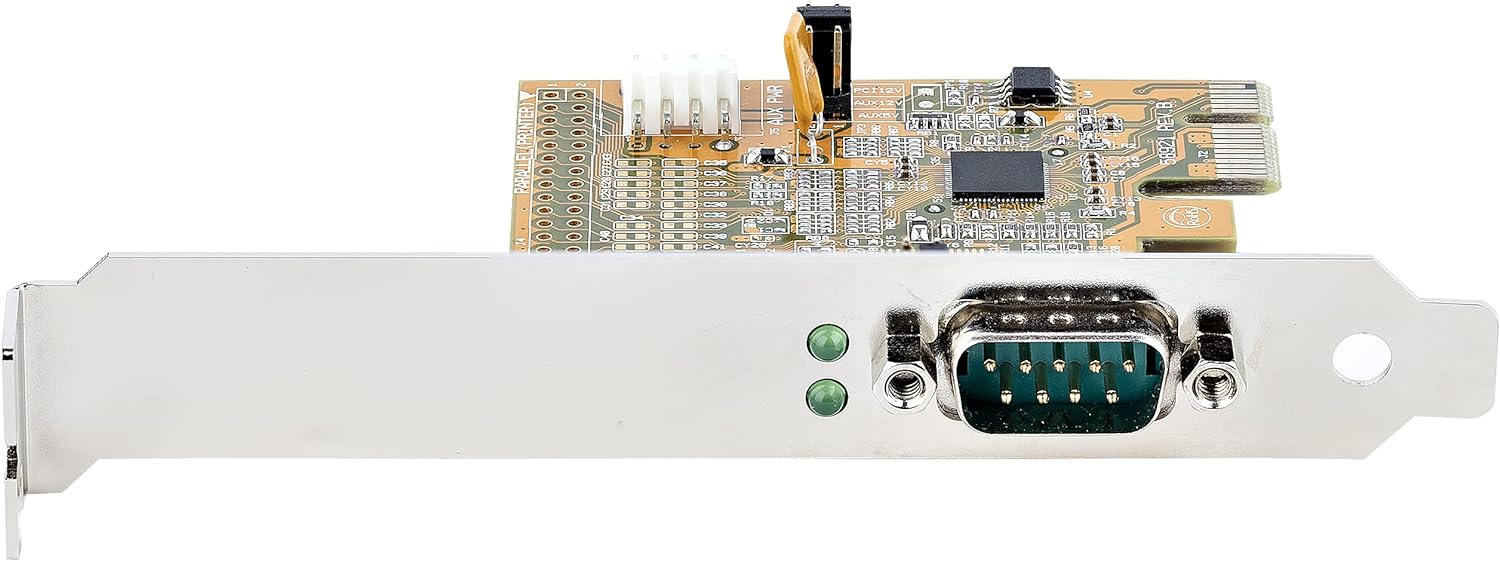 StarTech.com PCI Express Serial Card, PCIe to RS232 (DB9) Serial Interface Card, PC Serial Card, 16C1050 UART, Standard and Low Profile Brackets, COM Retention, Windows/Linux (11050-PC-SERIAL-CARD