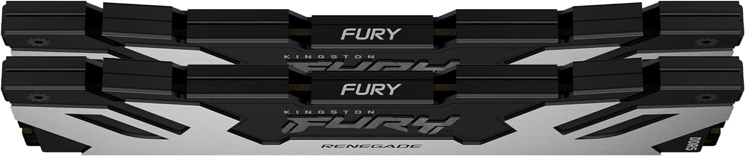 Kingston Fury Renegade DDR5 Silver/Black XMP 32GB 6400MT/s CL32 DIMM Desktop Gaming Memory (Kit of 2) - KF564C32RSK2-32