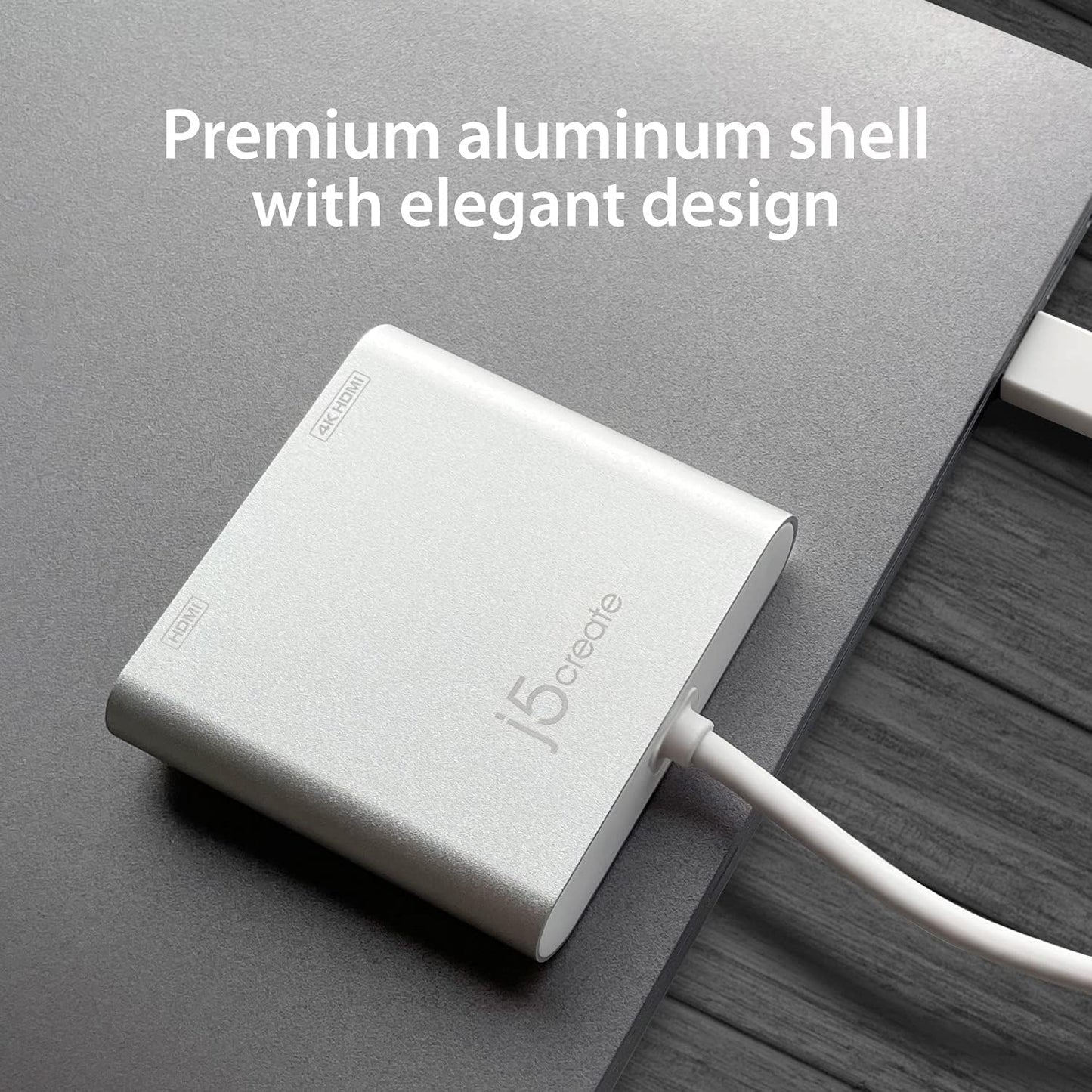 j5create USB Type A to Dual HDMI Adapter - Dual HDMI Multi Display Convertor | 4K Ultra HD + 1080p Full HD | Compatible with Windows, Mac, MacBook (JUA365