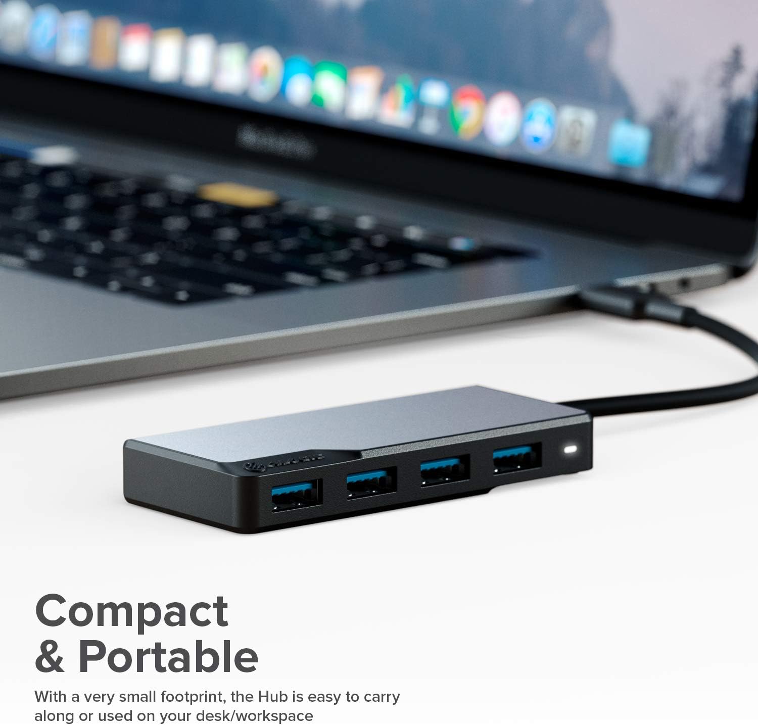 ALOGIC USB-C Fusion Swift Hub, 4-in-1 Type C Adapter, USB A 3.0 data rate of 5Gbps, Compatible with MacBook Pro/Air and iPad Pro/Air