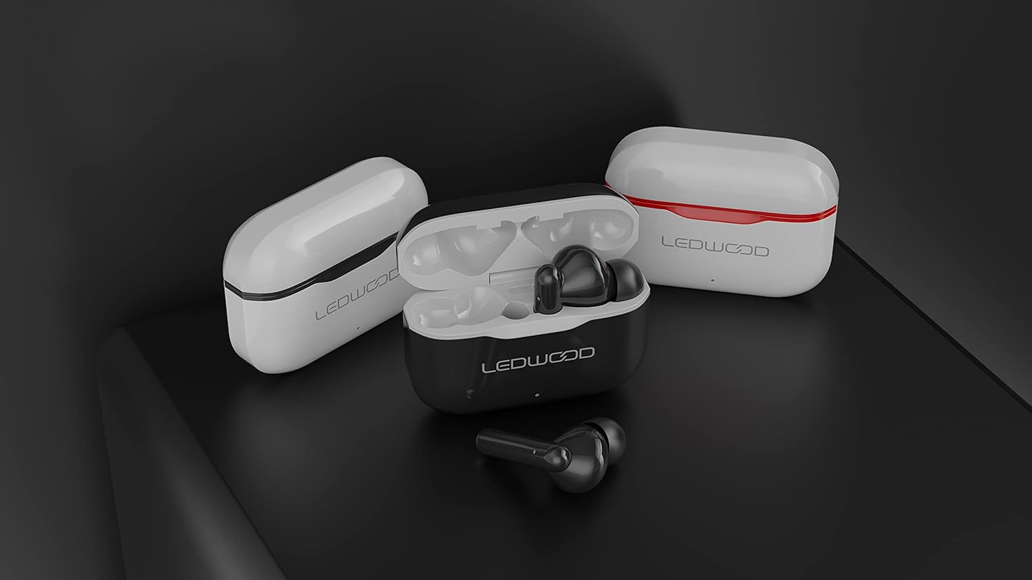 Ledwood Capella TWS Wireless Stereo Bluetooth 5.2 In-Ear Touch Earphones Super Bass Voice Assistant Compatible with iOS/Android (Black/White
