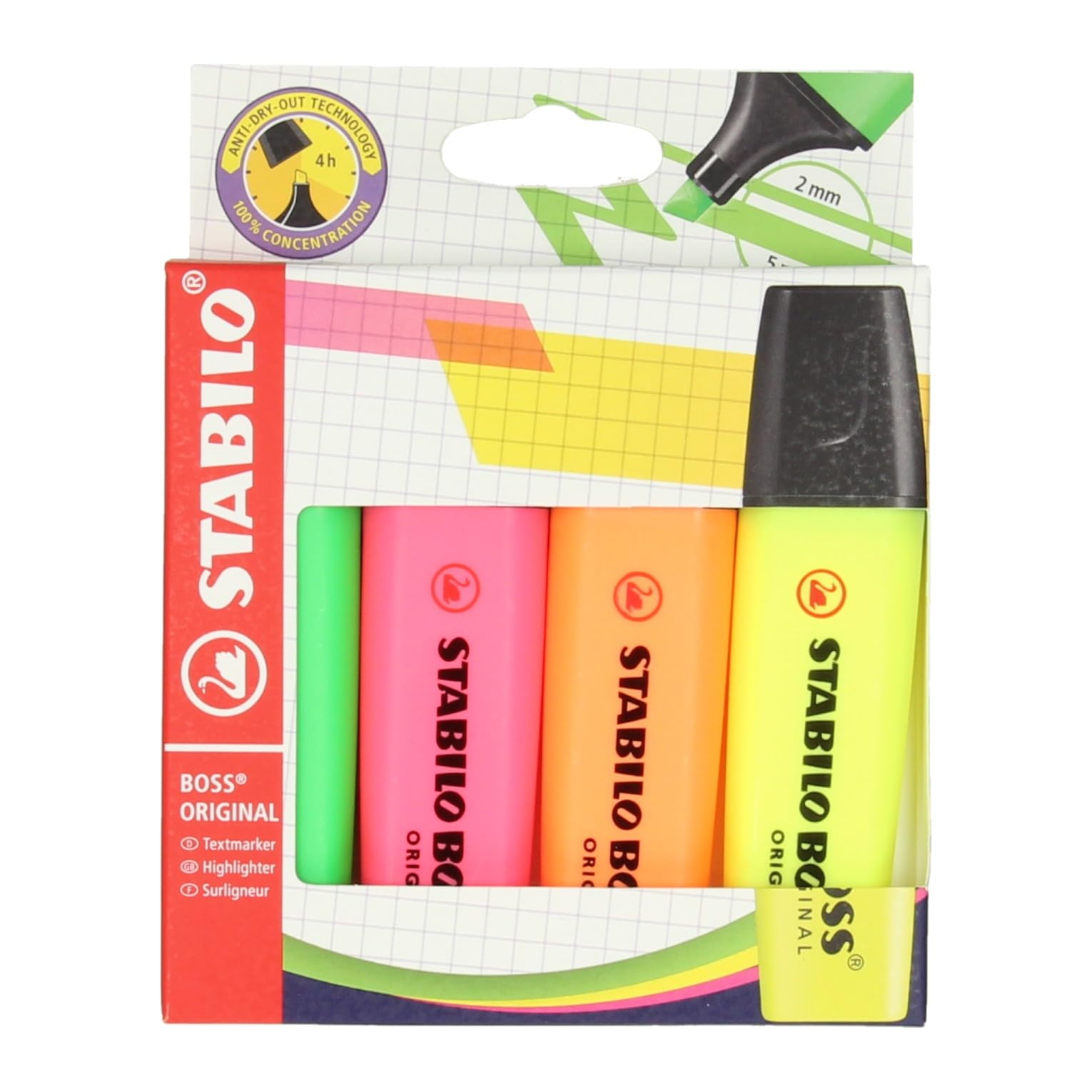 STABILO Boss Original etui 4 stuks