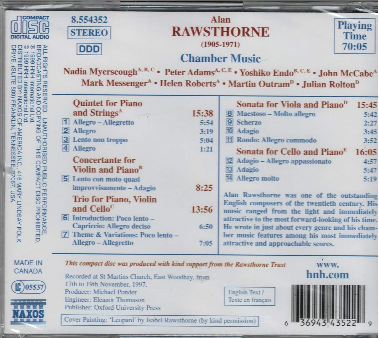 Alan Rawstrone - Chamber Music