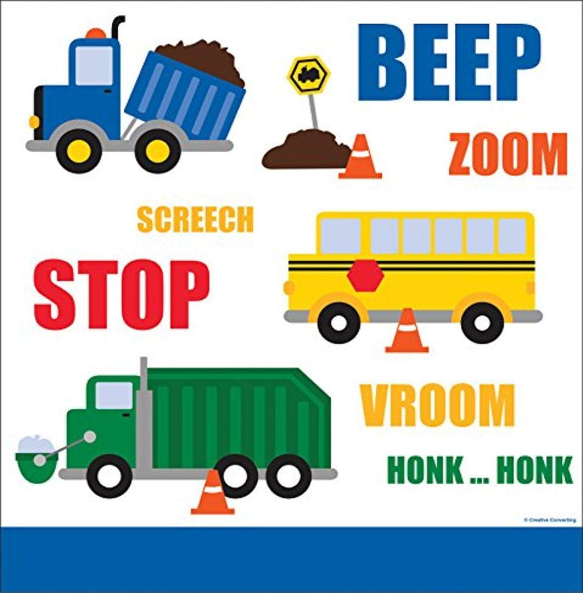 Creative Converting Traffic Jam Plastic Table Cover - 1 Pc, 725136