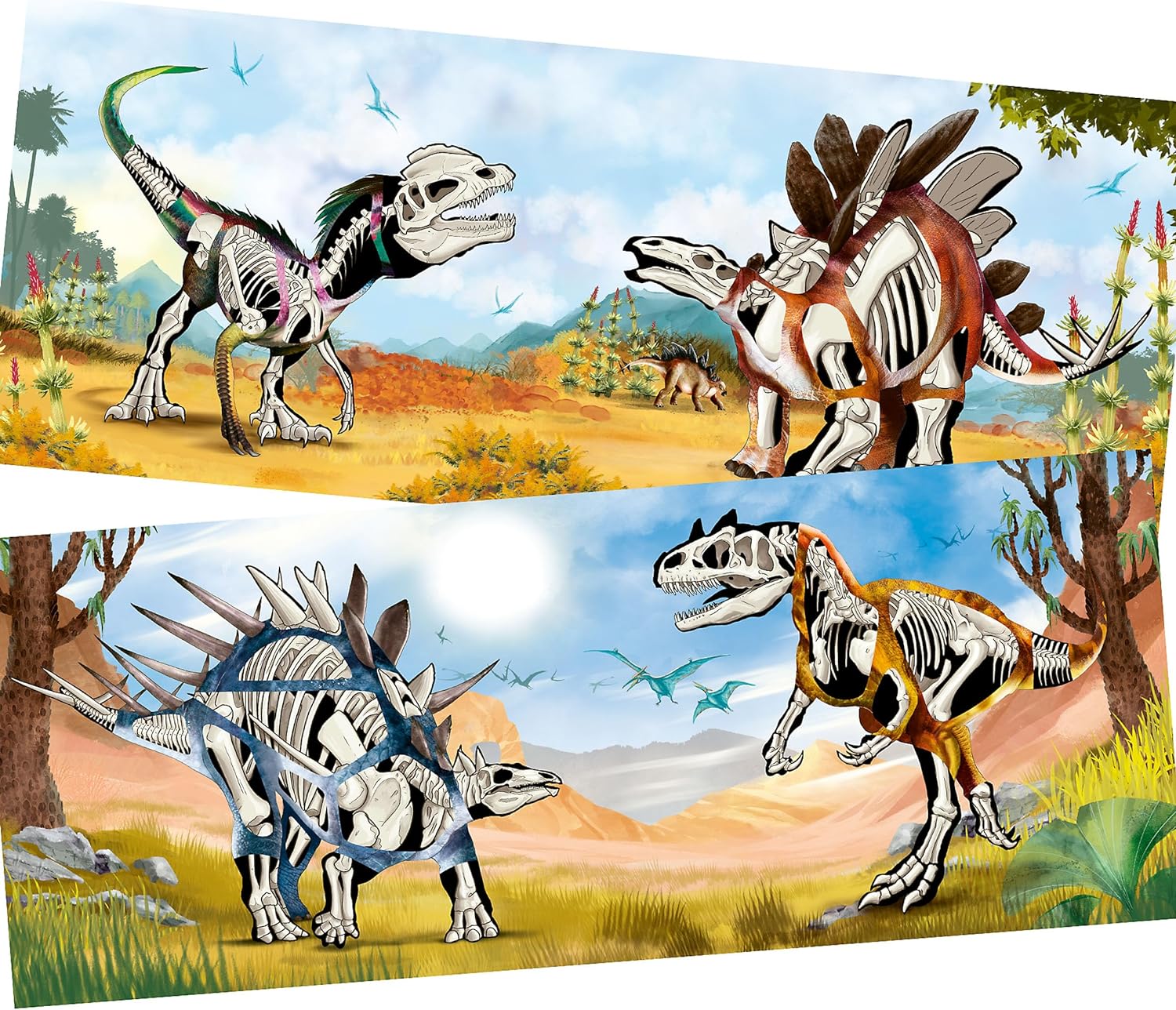 Depesche 12408 Dino World Sticker Fun-Libro 24 Coloridas páginas de Fondo para diseñar tú Mismo, Incluye 250 Pegatinas, Multicolor