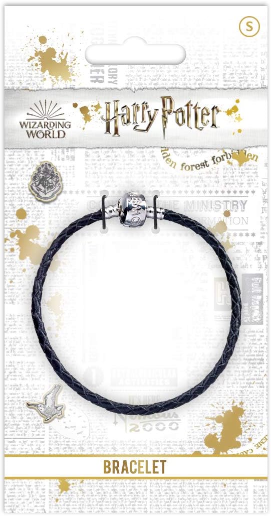 The Carat Shop Harry Potter Black Leather Bracelet for Slider Charms Small- HP0029-18