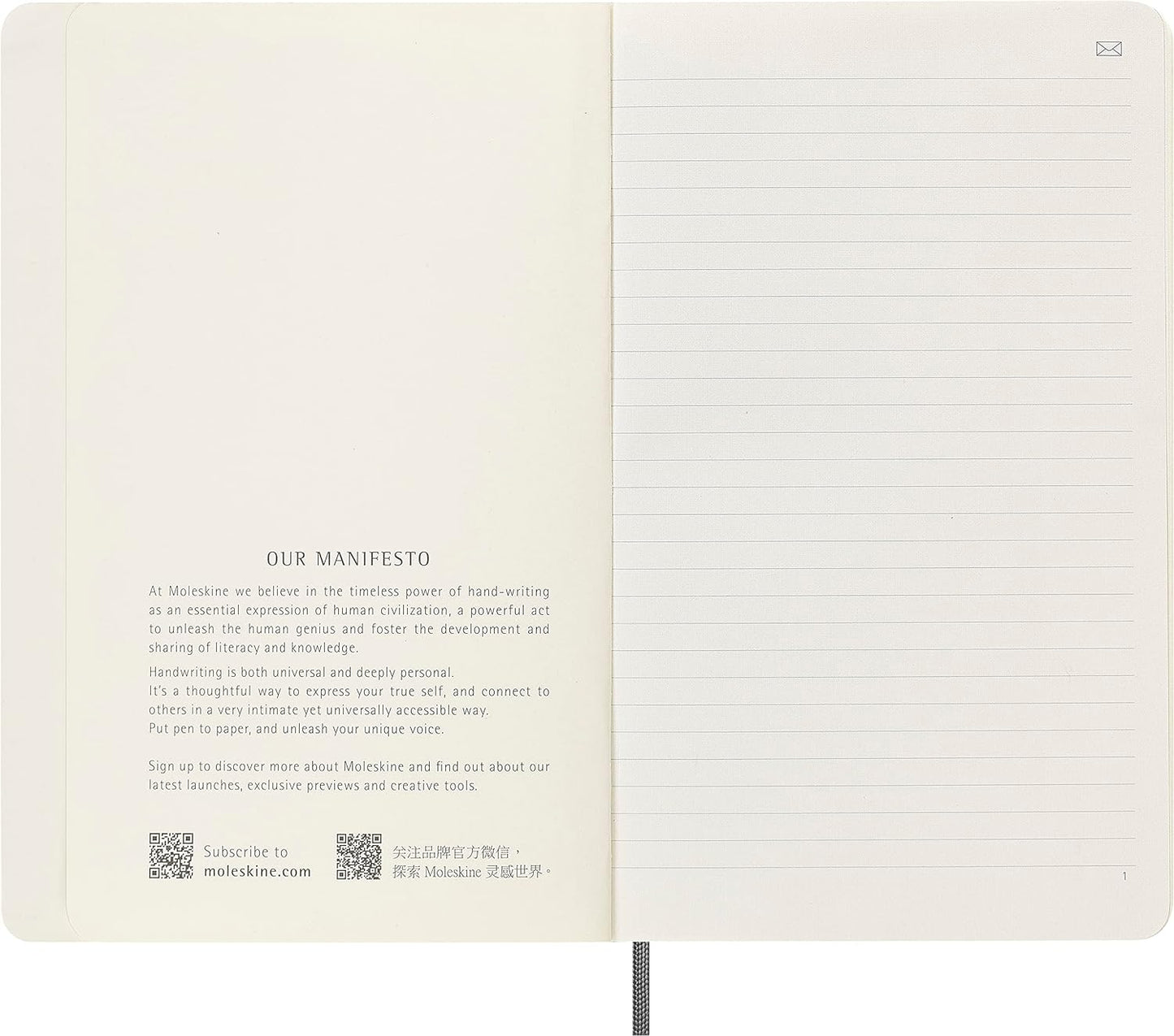 Moleskine Smart Notebook, Smart Writing System, Smart Notebook with Soft Cover, Ruled Pages and Elastic Closure, Large Format 13 x 21, Colour
