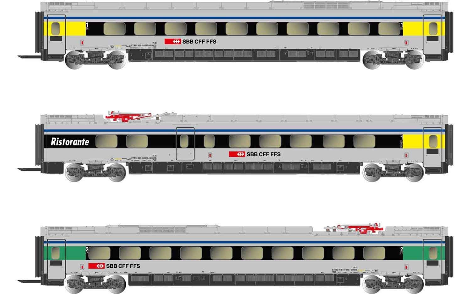 Jouef SNCF, TEE Mistral, 3-unit pack 1/2