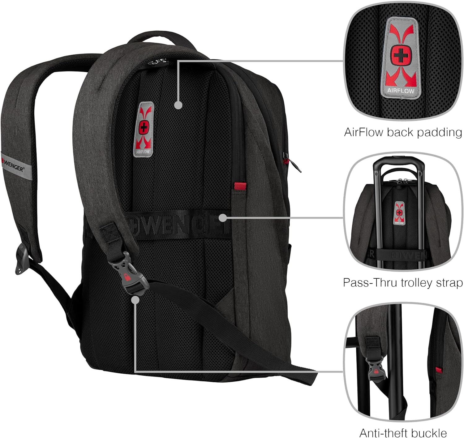 Wenger MX Light notebook case 40.6 cm (16") Backpack Grey