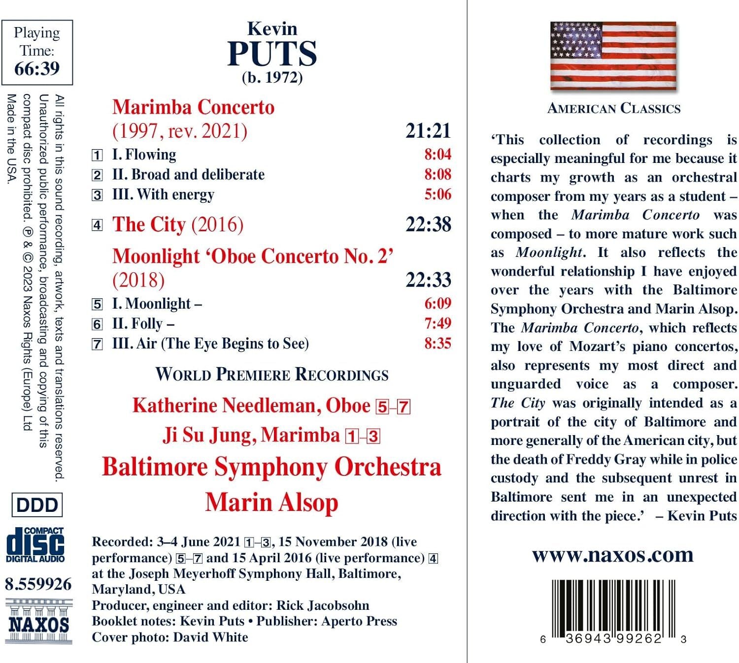 Kevin Puts: The City/Marimba Concerto/Moonlight