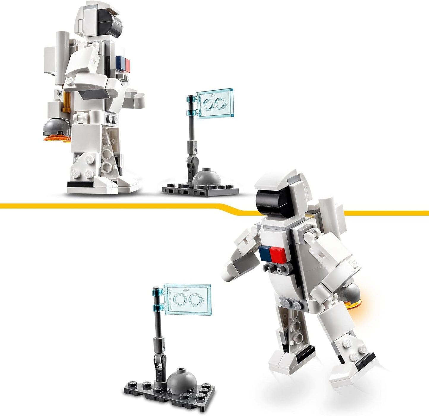 LEGO 31134 Creator 3in1 Spaceshuttle Spielzeug zum Astronauten zum Raumschiff, Konstruktionsspielzeug für Kinder, Jungen, Mädchen ab 6 Jahren, kreative Geschenkidee