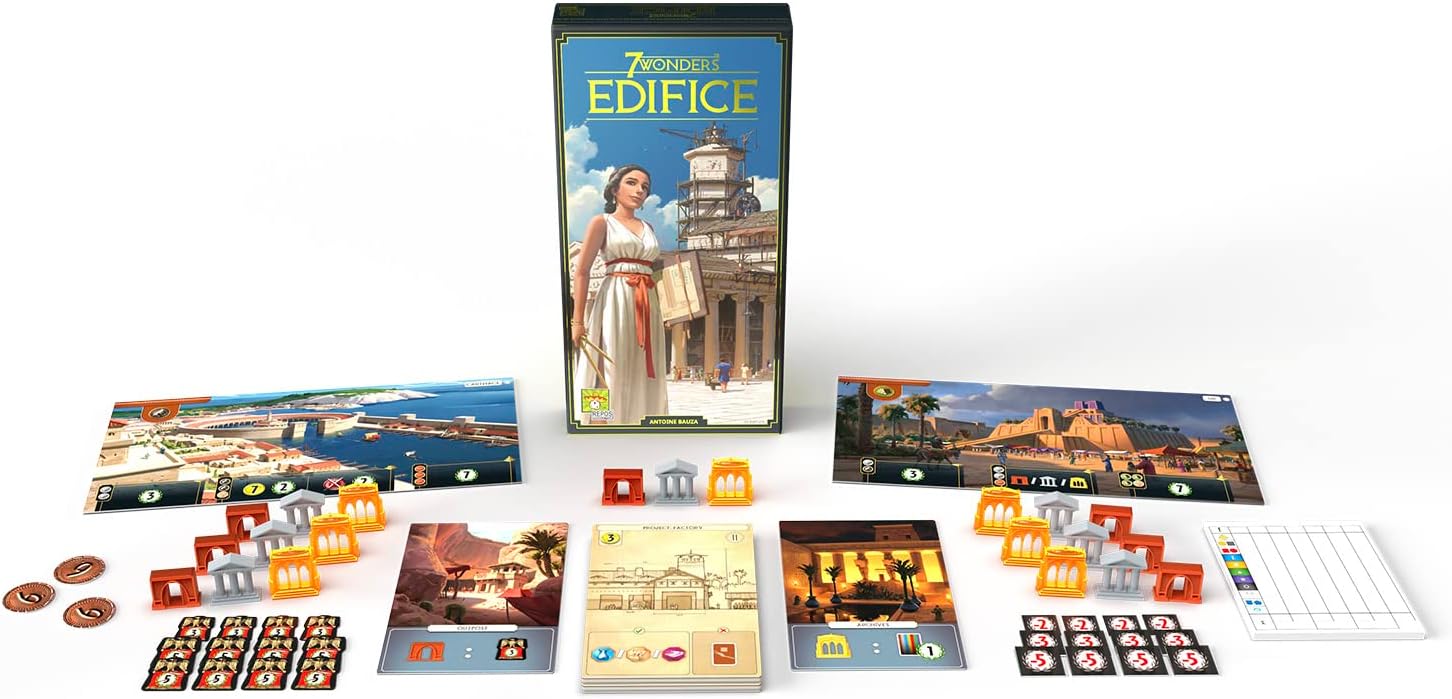 7 Wonders Edifice Board Game Expansion | Ancient Civilization Building Strategy Game | Fun Family Game for Kids and Adults | Ages 10+ | 3-7 Players | Avg. Playtime 30 Mins | Made by Repos Production