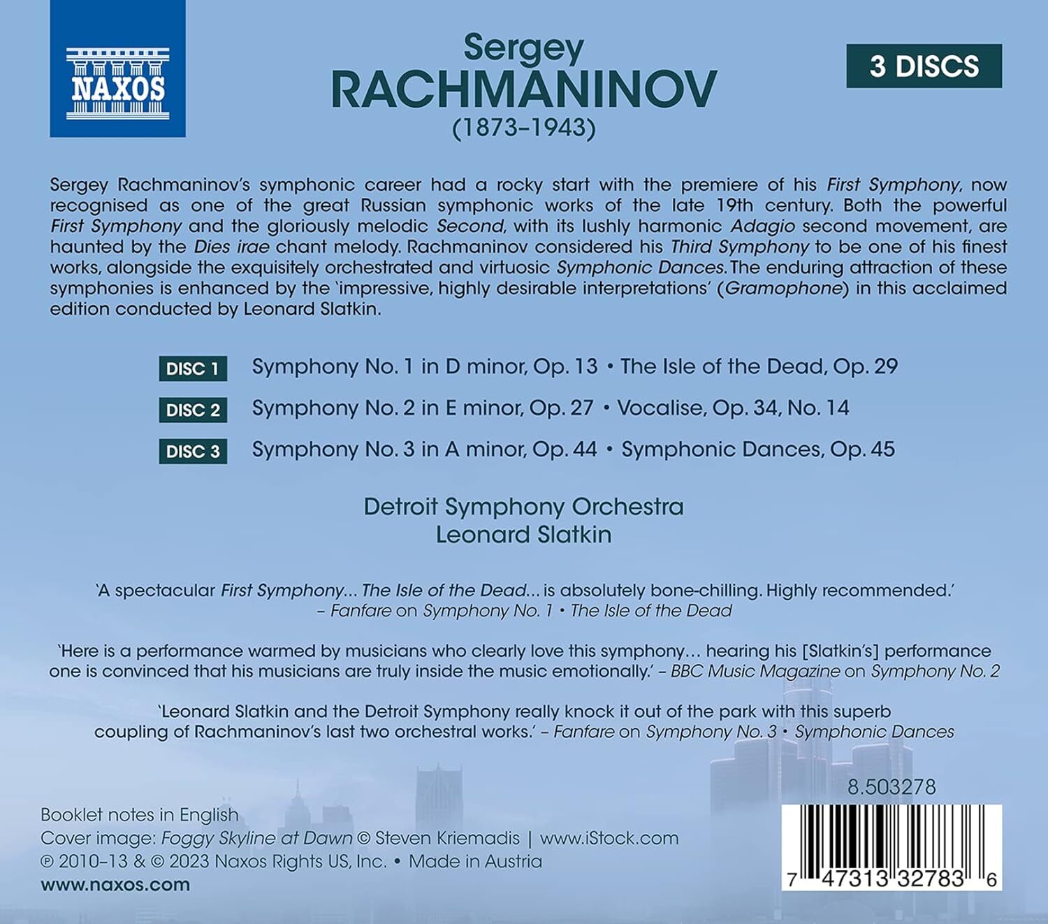 Rachmaninov: Complete Symphonies: The Isle of the Dead/Symphonic Dances/Vocalise