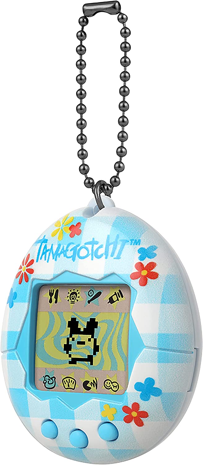 TAMAGOTCHI Original Bandai Flower Gingham Shell with Chain - The Original Virtual Reality Pet 42939NBNP