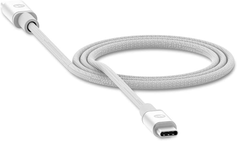 ZAGG mophie USB-C to USB-C, Fast Charging Cable, Durable Nylon Braided, 1.5M, 2 Year Warranty, White