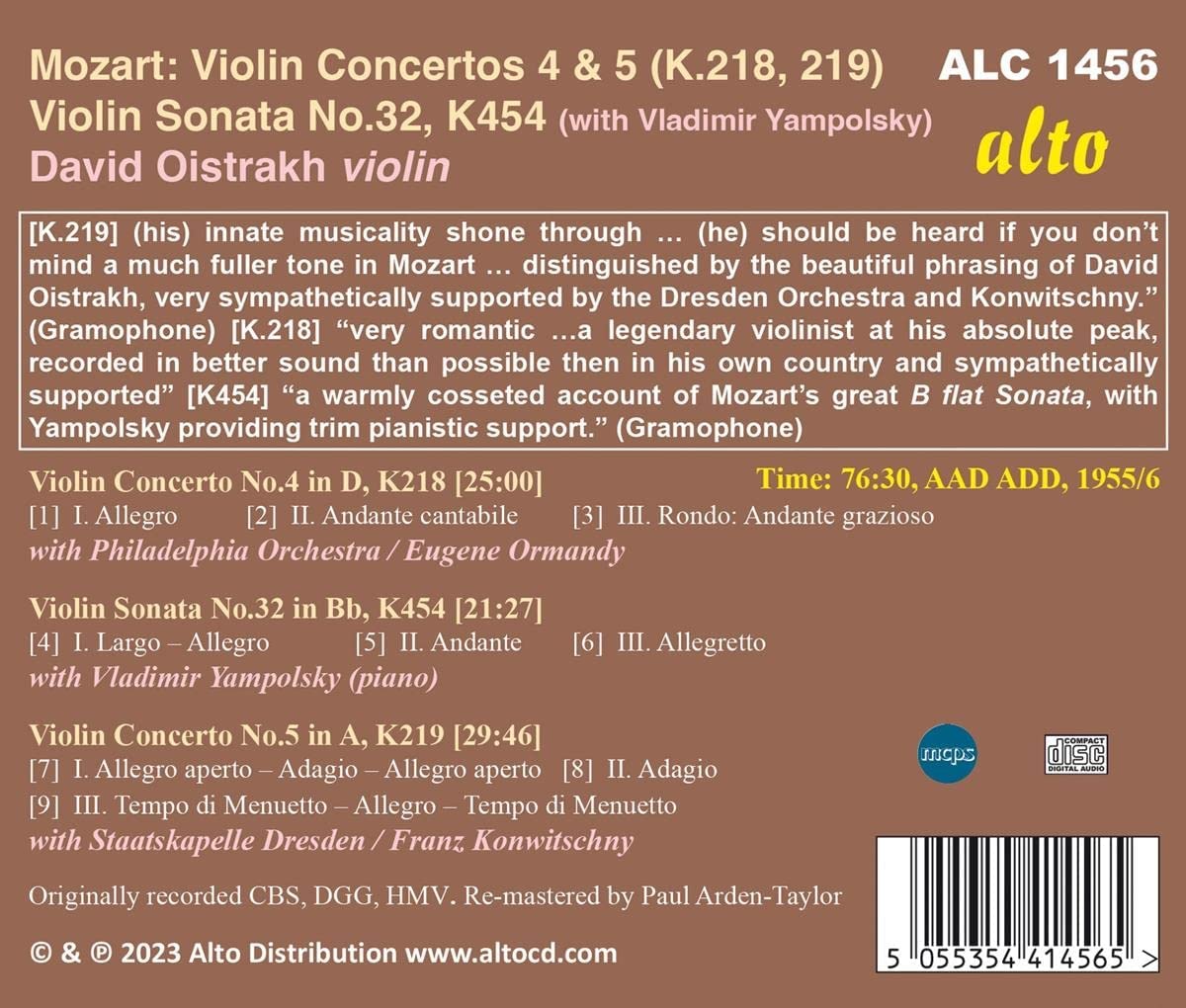 Violinkonzerte 4 & 5/Violinsonate KV 454