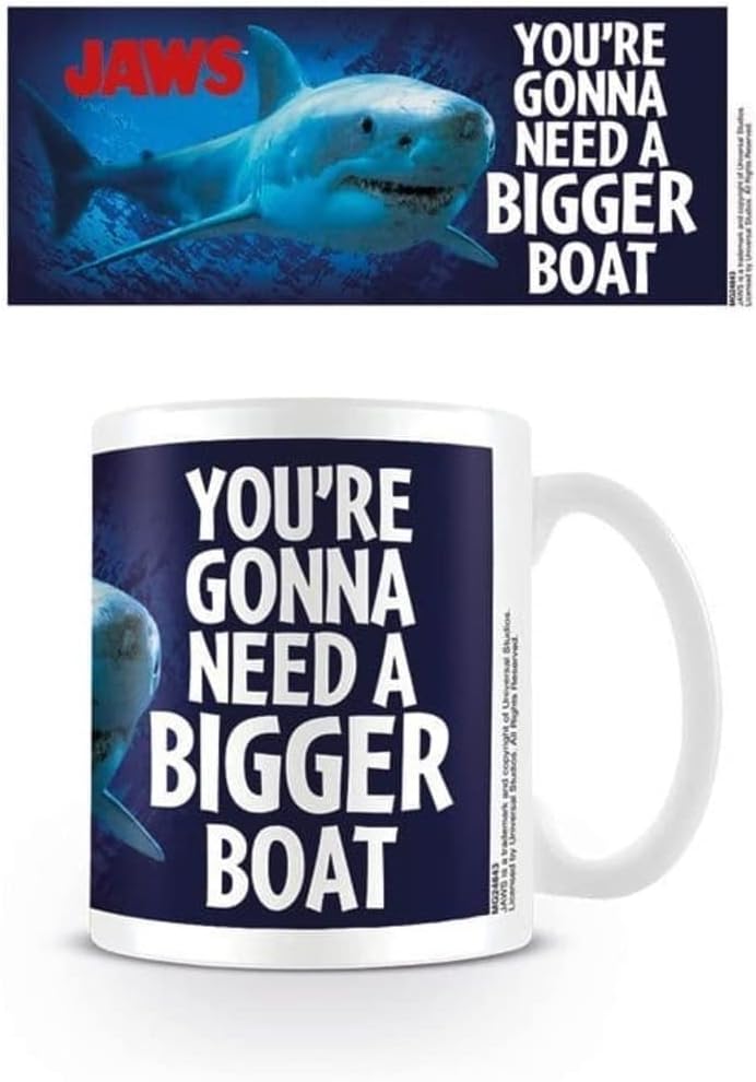 Pyramid MG24843 Jaws Bigger Boat Coffee Mug, Porcelain, Multi-Colour