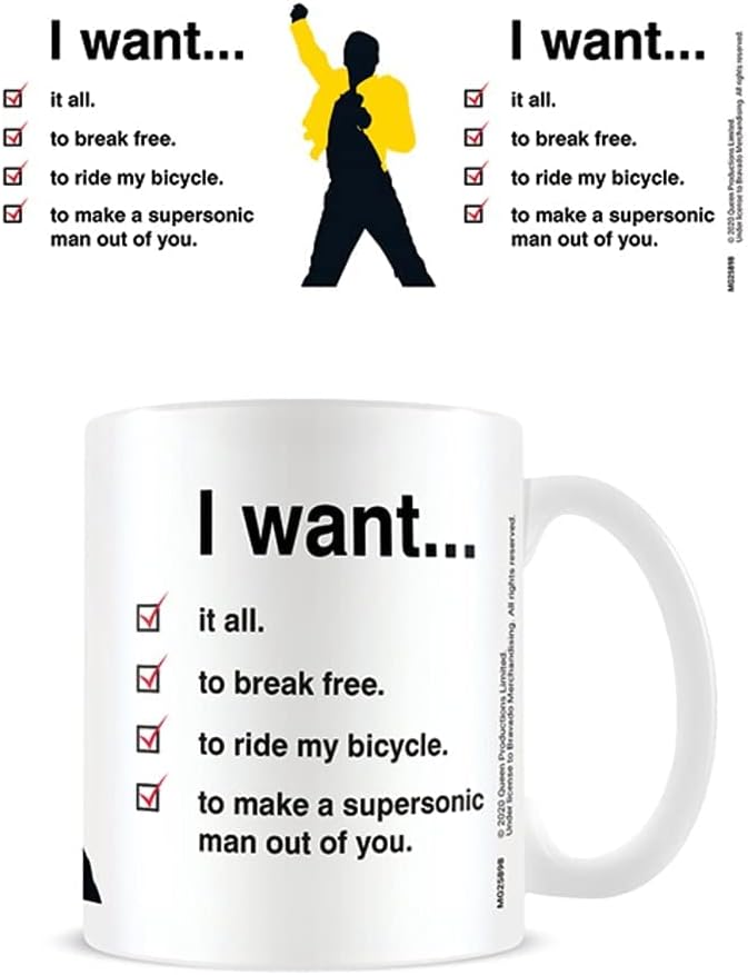 Queen MG25898 (I Want Checklist) Mug, Multicolored