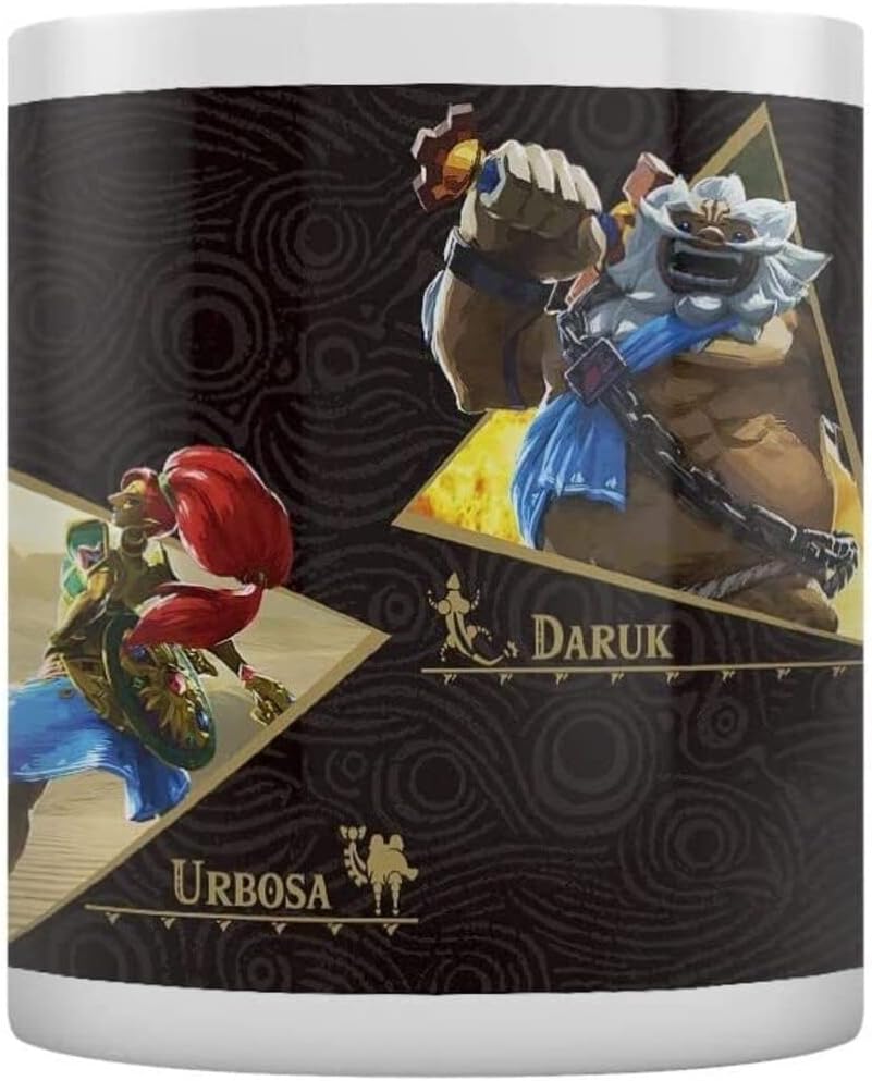 The Legend of Zelda Breath of The Wild Mug (Champions Design) 11oz Ceramic Mug - Official Merchandise, White
