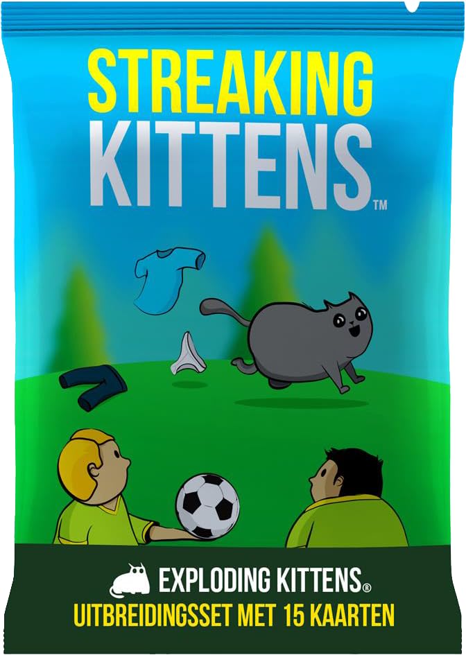 EXPLODING KITTENS - Streaking Kittens NL - Expansieset voor het hilarische spel Exploding Kittens! - 7+ - NL-