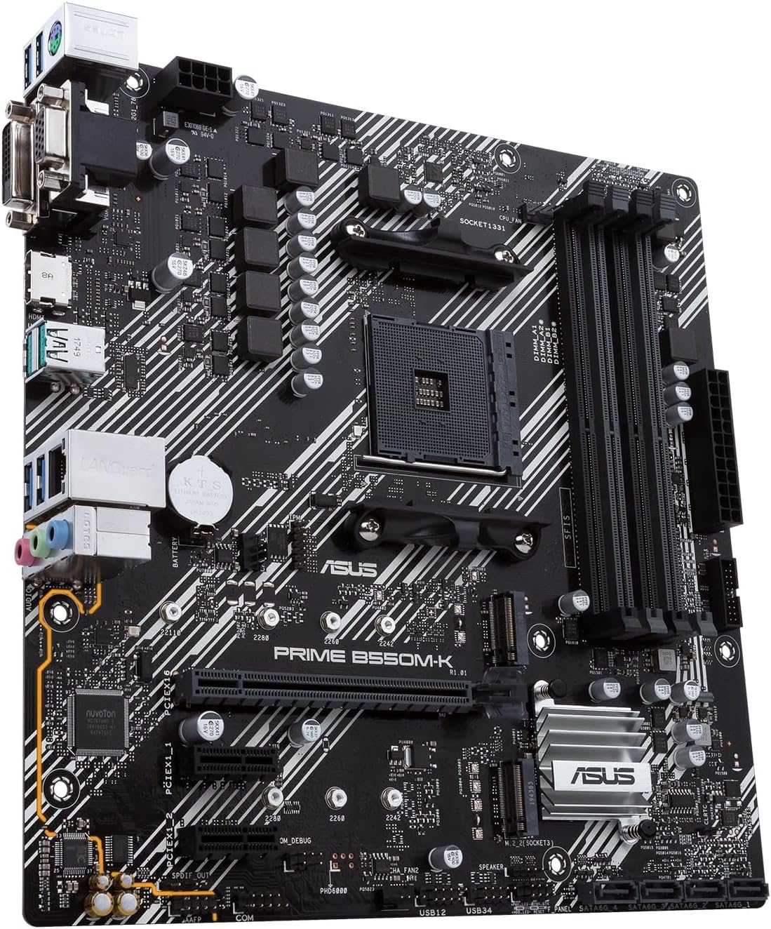 ASUS PRIME B550M-K, AMD AM4, MATX, 128GB DDR4, 4DIMM, D-SUB, DVI-D, HDMI, PCIE