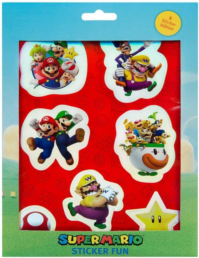 Super Mario Stickers Sticker Fun 8pcs Sheets