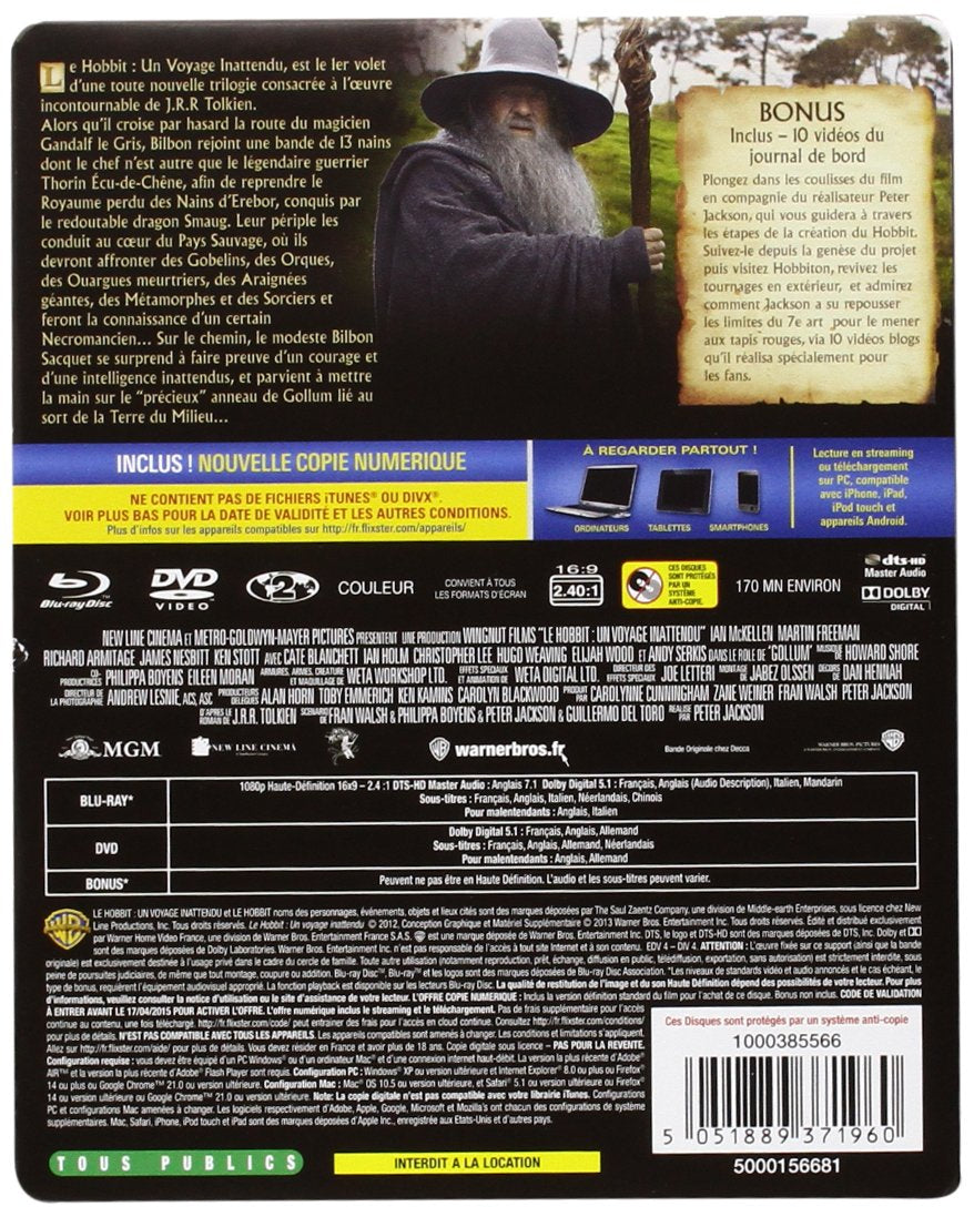 Coffret le hobbit 1 : un voyage inattendu