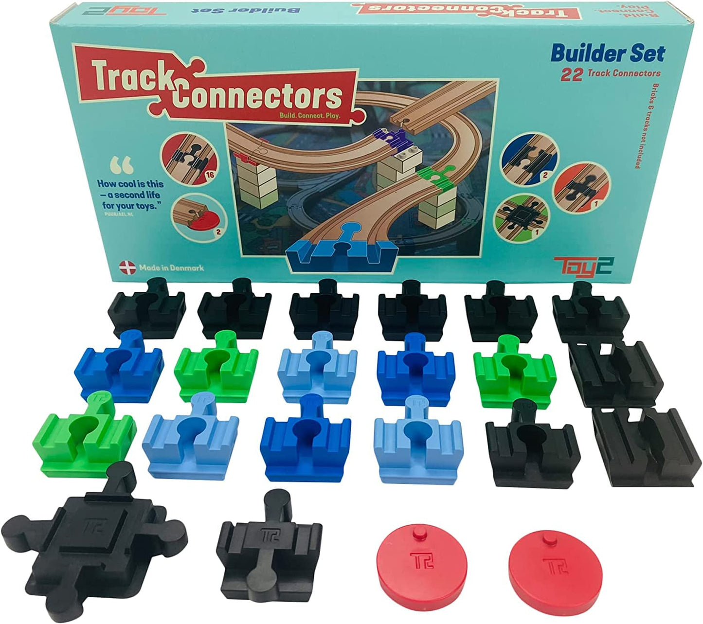 Builder Set | 22 Brio Duplo Connectors | Compatible with all brands