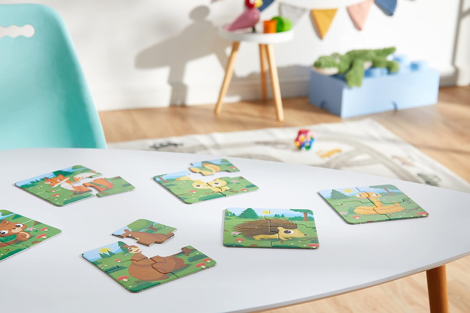 Lisciani - Baby Puzzle - Der Wald - Denkspiel - Bildungsspiel - 6 Puzzles mit je 4 Teilen - Tiere - 14 x 14 cm - Für Kinder von 1 bis 4 Jahren - Carotina Baby