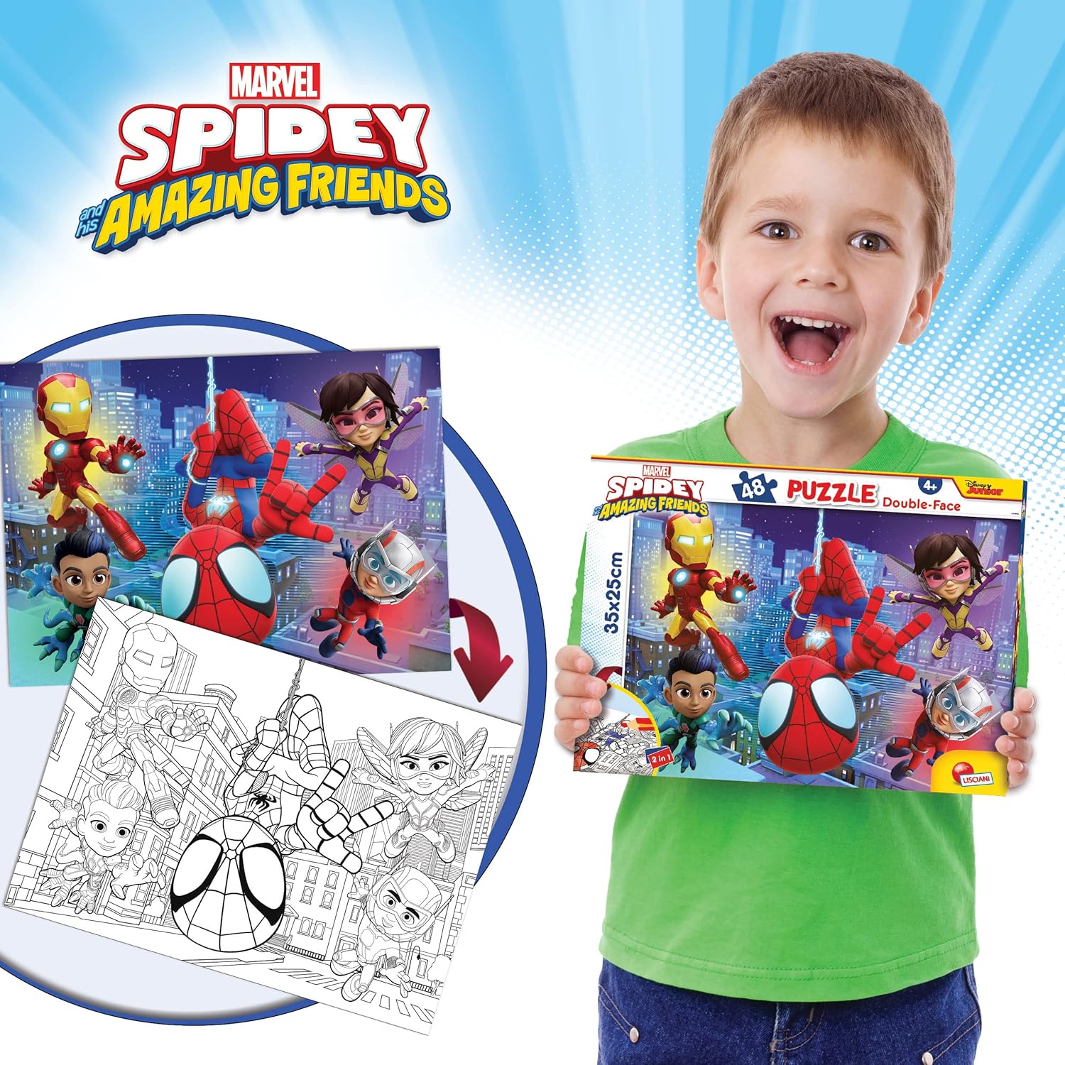 Liscianigiochi 99610 Lisciani Games Marvel Puzzle DF M-Plus 48 Spidey