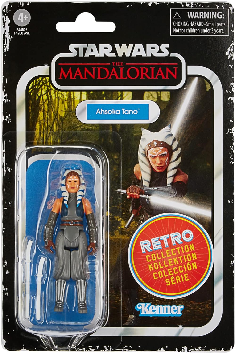 Hasbro Star Wars Retro Collection Ahsoka Tano Toy 9.5 cm-Scale Star Wars: The Mandalorian Collectible Action Figure, Toys for Kids Ages 4 and Up, Multicolor, F4459
