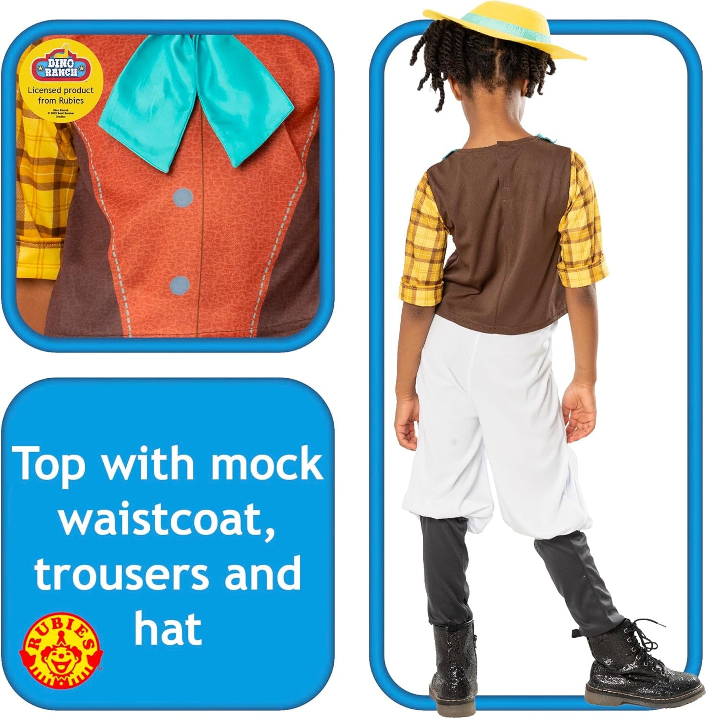 Rubie's Official Boat Rocker Dino Ranch Min Girls Deluxe Costume, Kids Fancy Dress 2-3 Years