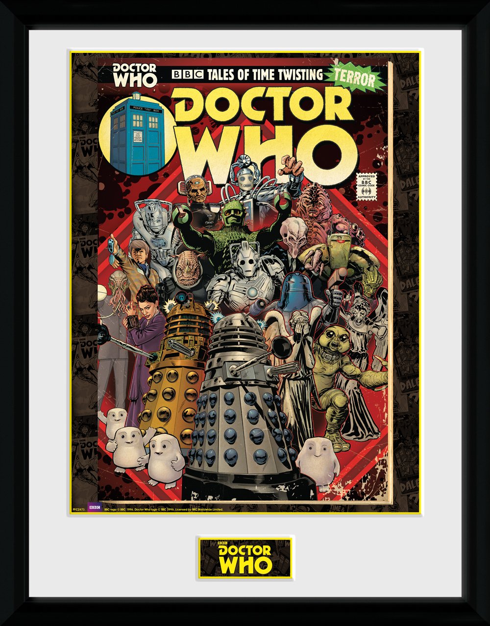 GB Eye "Doctor Who, Villains Comic" Gerahmter Druck, mehrfarbig, 30 x 40 cm