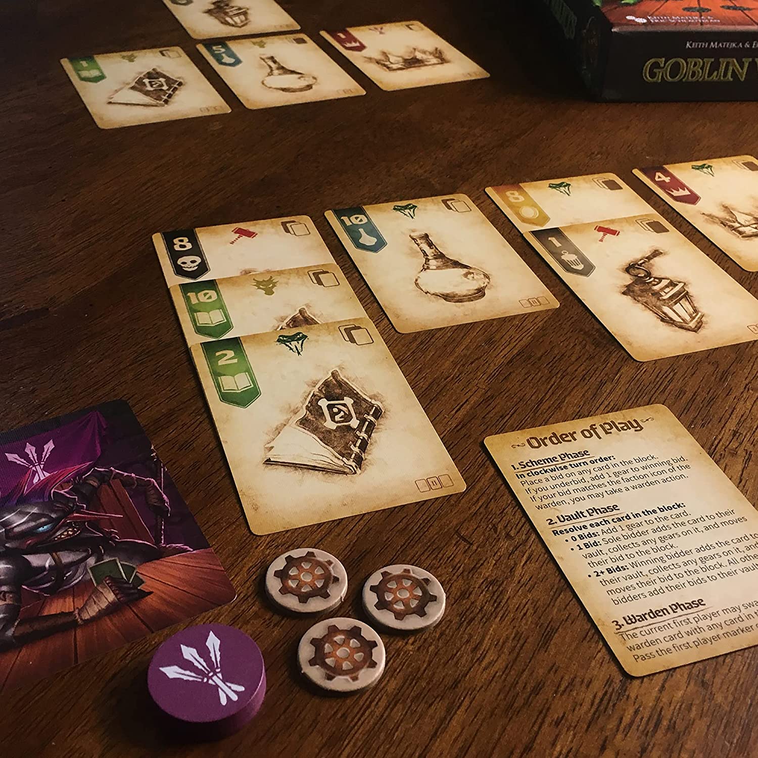 Thunderworks Games Goblin Vaults Game | Strategy Game of Bidding and Card Placement | Ages 14+ | Family Game for 1-5 Players | 30-45 Minutes | Made