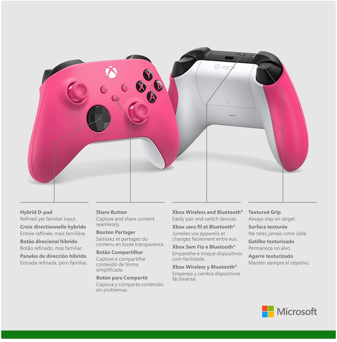 Xbox Wireless Controller – Deep Pink for Xbox Series X|S, Xbox One, and Windows Devices