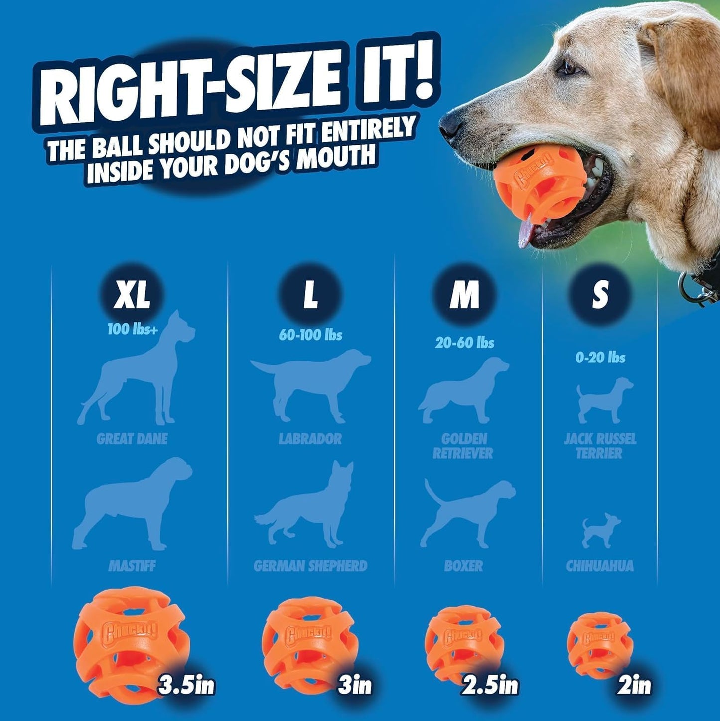 Chuckit - Breathe Right Fetch Ball Medium 6,5Cm - (Chuc31932)