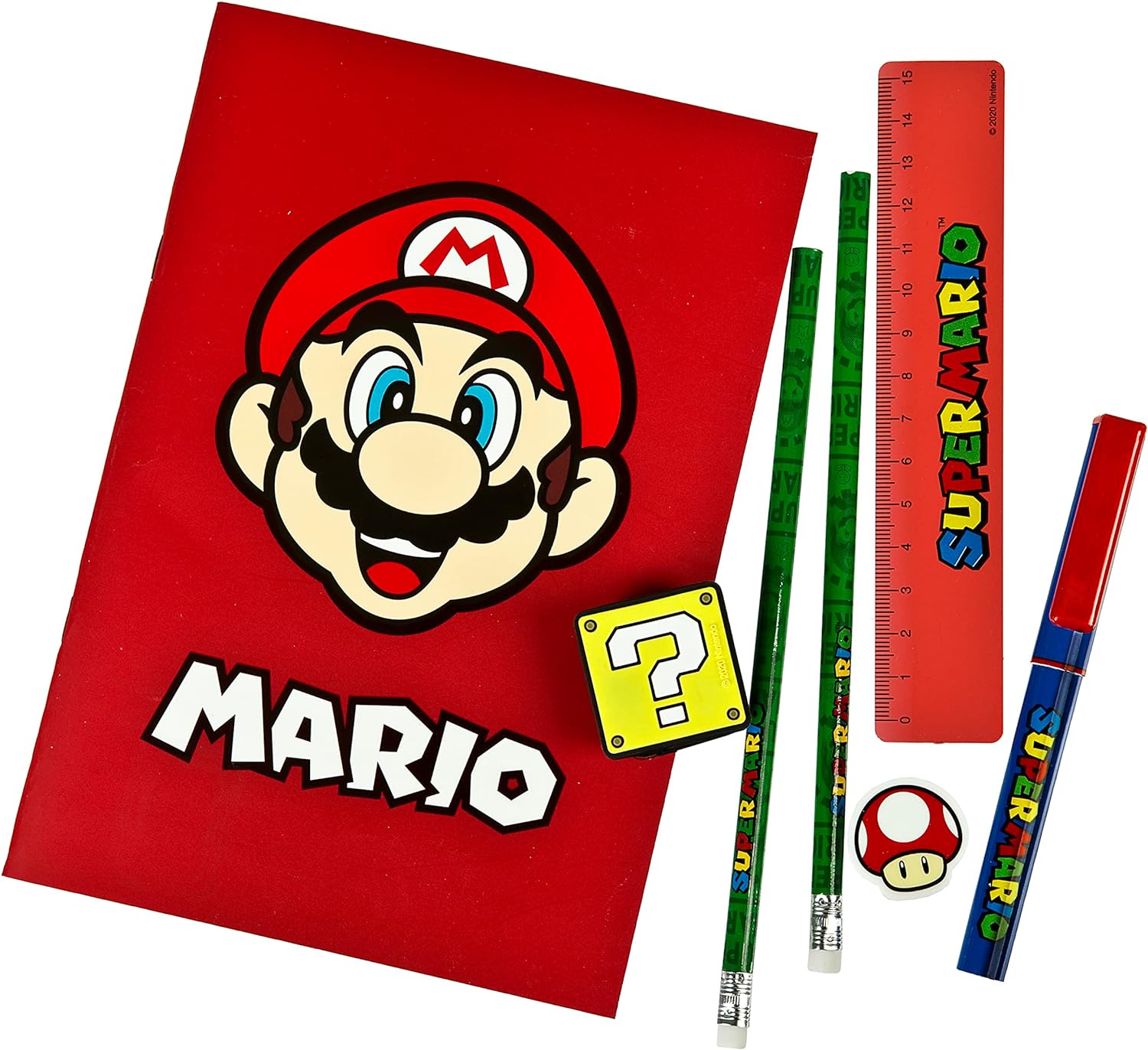 Undercover SUMA1122 Super Mario 7 Piece Stationery Set, red