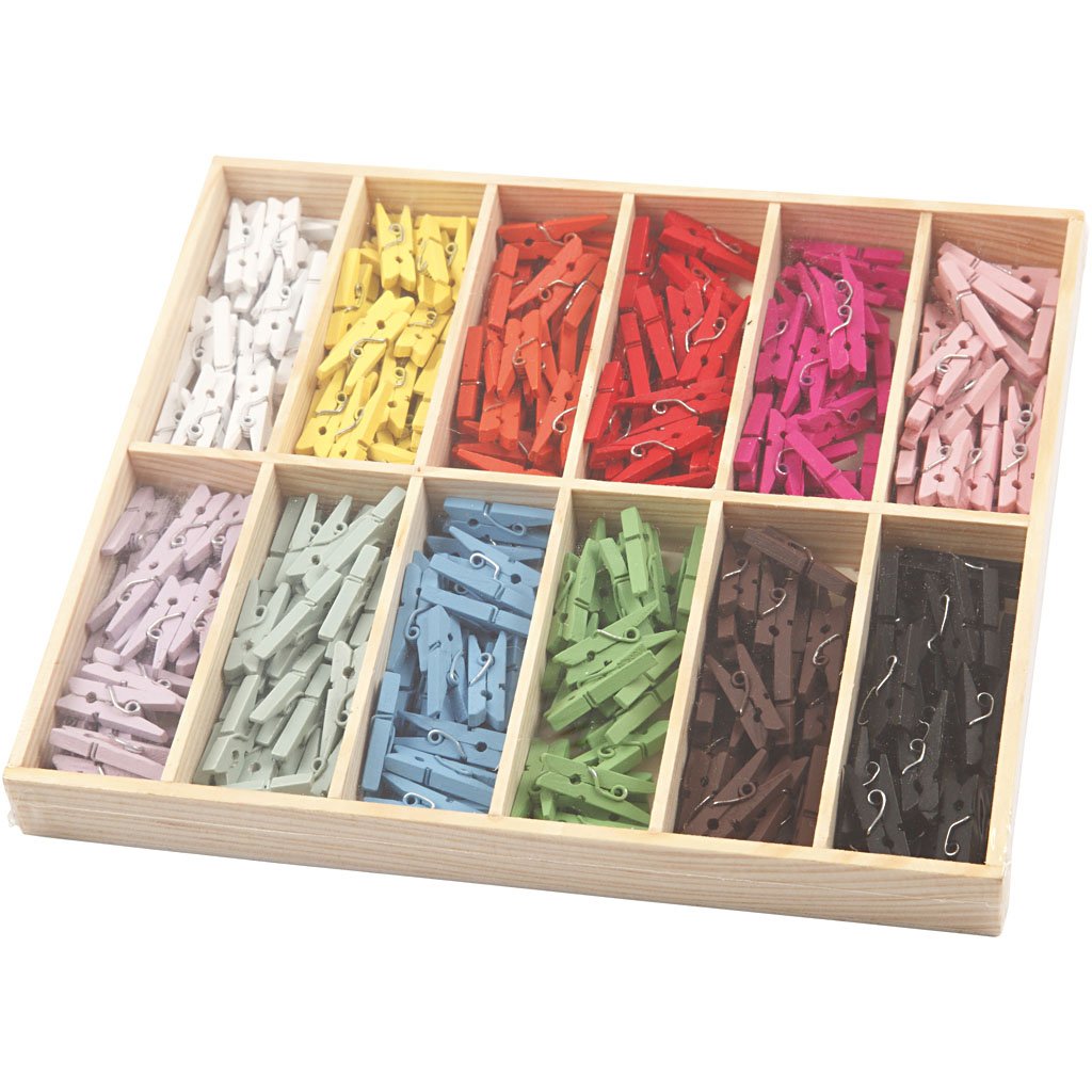 Mini-w?scheklammern Sortiment L 25 Mm B 3 Mm 288 Sort. Sortierte Farben