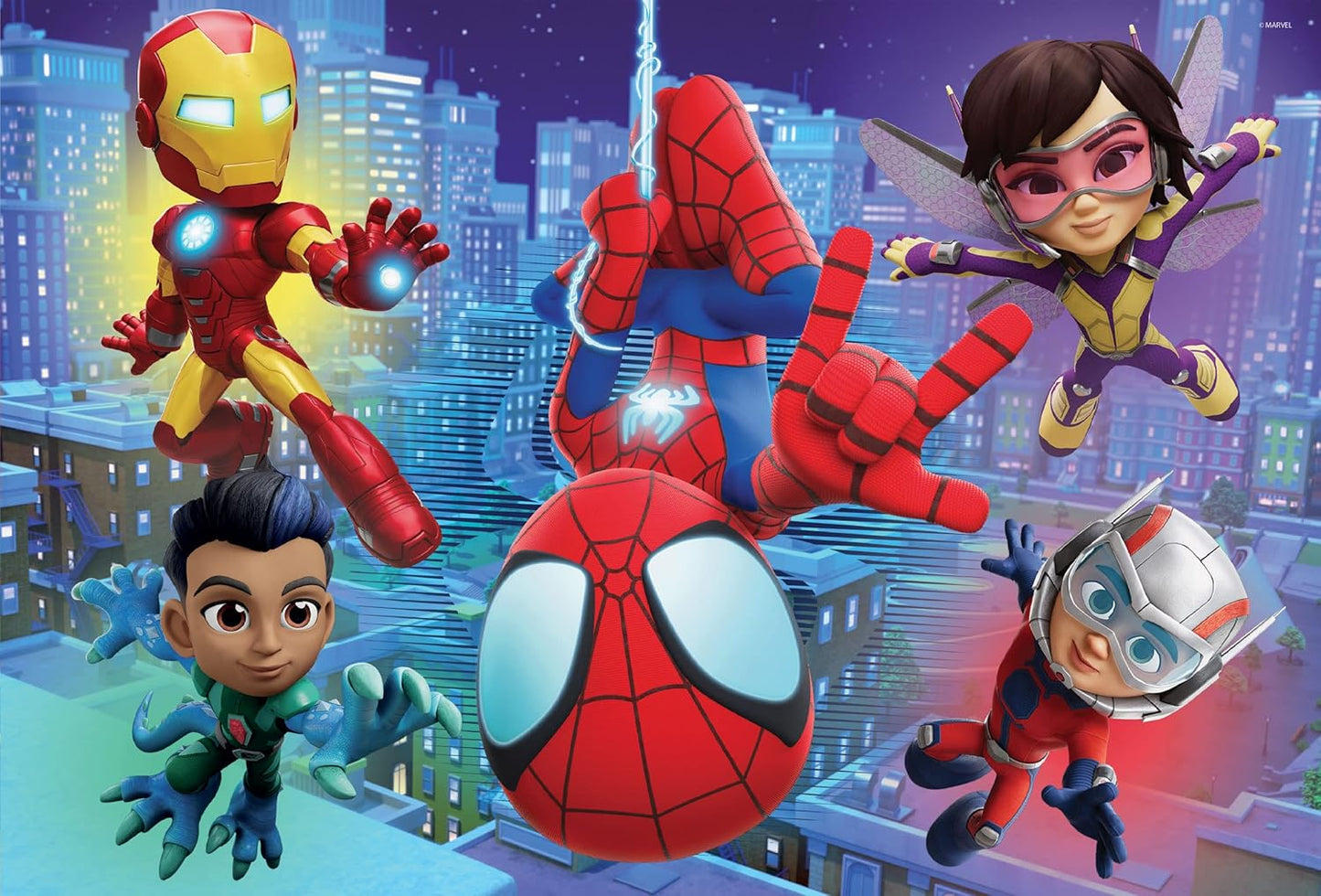 Lisciani - MARVEL - Spidey - Puzzle de 2x24 piezas - Puzzle 2 en 1 - Doble cara - Dorso para colorear - Juego educativo - A partir de 3 años - Fomenta la creatividad - 50 x 35 cm