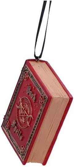 Nemesis Now Book of Spells Hanging Ornament, Red, 7cm