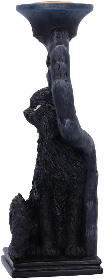 Nemesis Now Salem Black Cat Candlestick Holder, 20cm