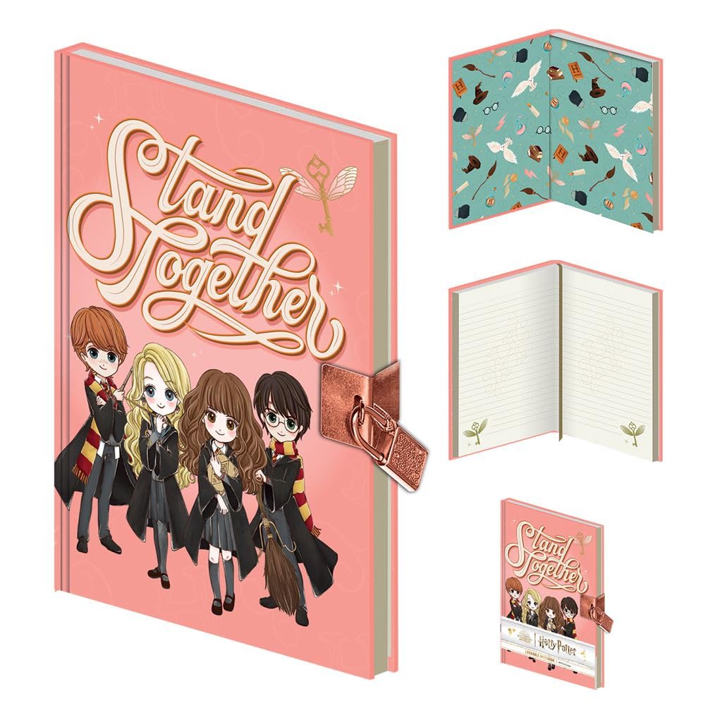Pyramid International HARRY POTTER Hardback Lockable Notebook, A5 Lined Pages (Stand Together Manga Design) - Official Merchandise