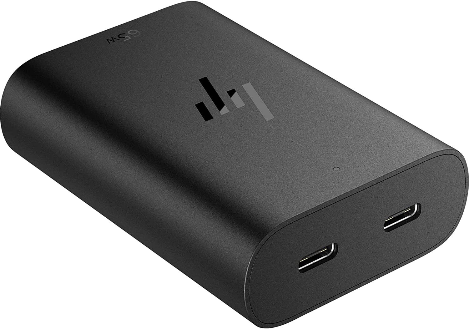 HP 65W GaN USB-C Laptop Charger (600Q8AA), 65 W Output Power, Connection Type is USB Type-C, 2 USB-C Ports, Fast Charging, Very light with 110 g Weight, One Year Limited Warranty.