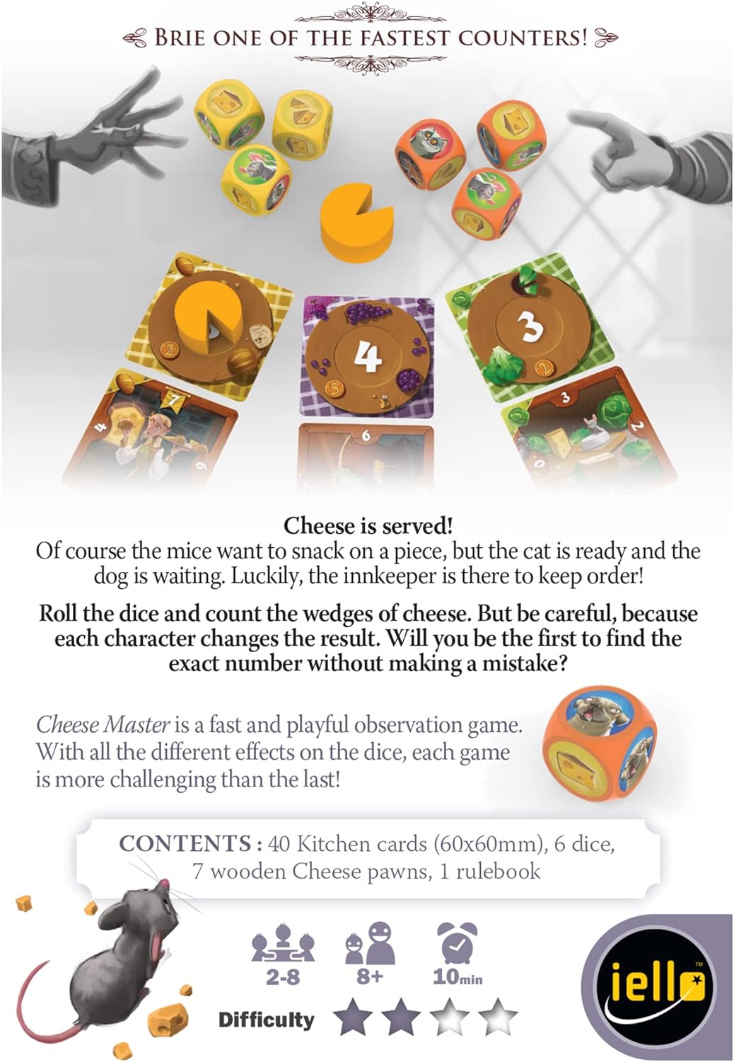 Iello | Cheese Master | Card Game | Ages 8+ | 2-8 Players | 10 Minutes Playing Time