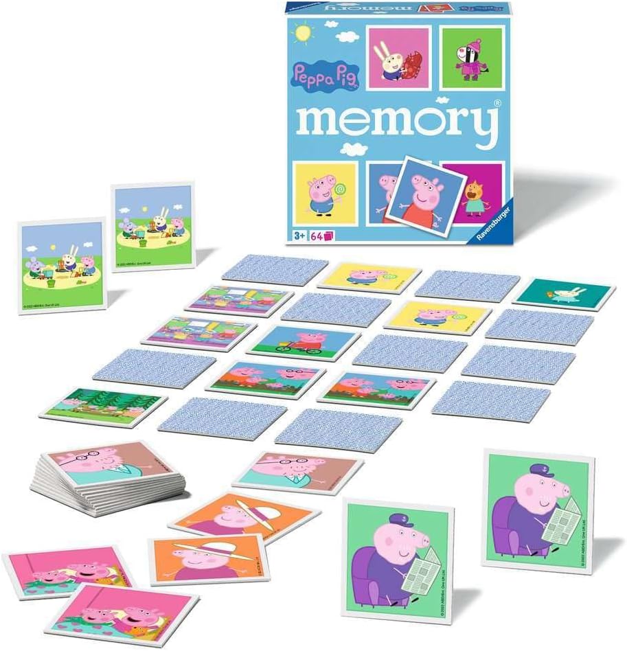 Ravensburger Peppa Pig Memory Game - Matching Picture Snap Pairs For Kids Age 3 Years Up - Educational Todder Toy