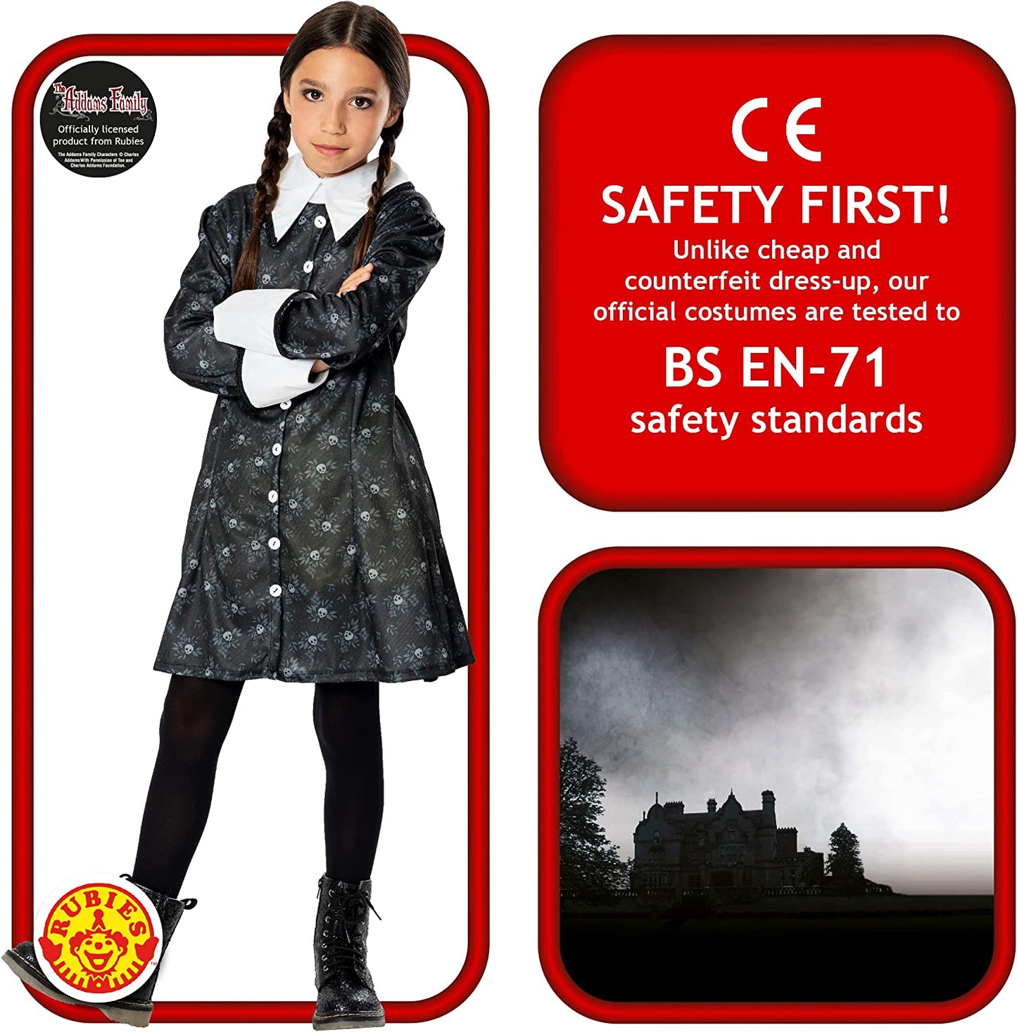 Rubie's Official Addams Family Wednesday Addams Child Costume