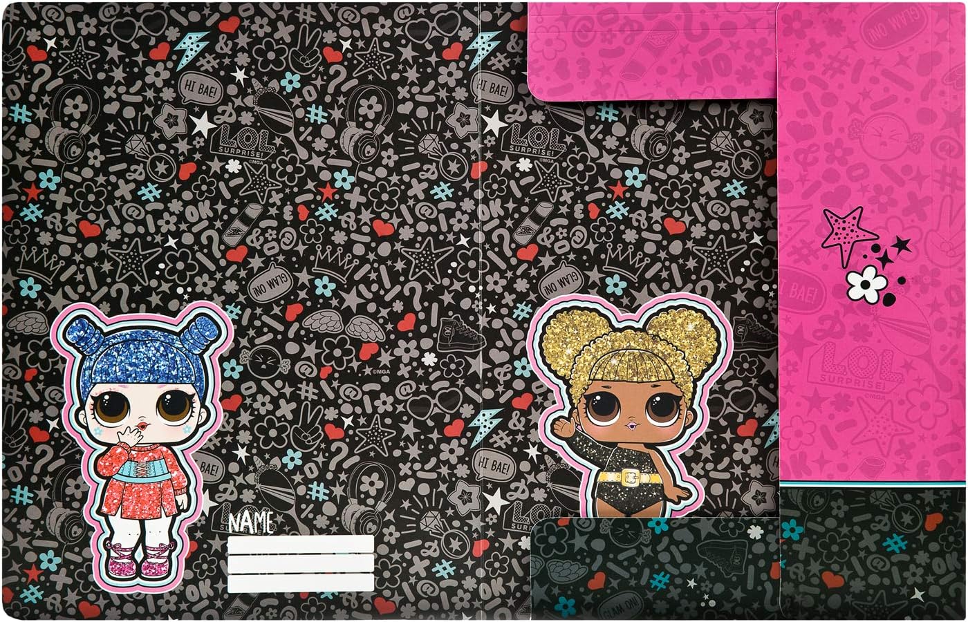 Undercover LOLO0300 Folder A4 with Elastic Band Over Corner, LOL Surprise, Approx. 32 x 25 cm