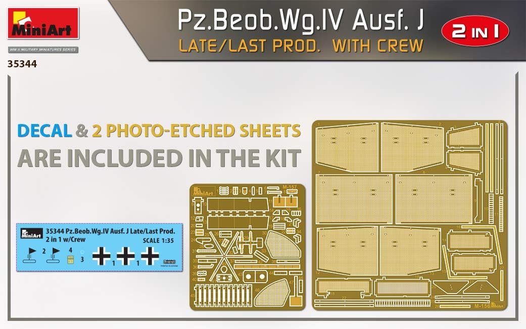 Miniart MIN35344 1:35-Pz.Beob.Wg. IV Ausf J Late 2in1 w/Crew