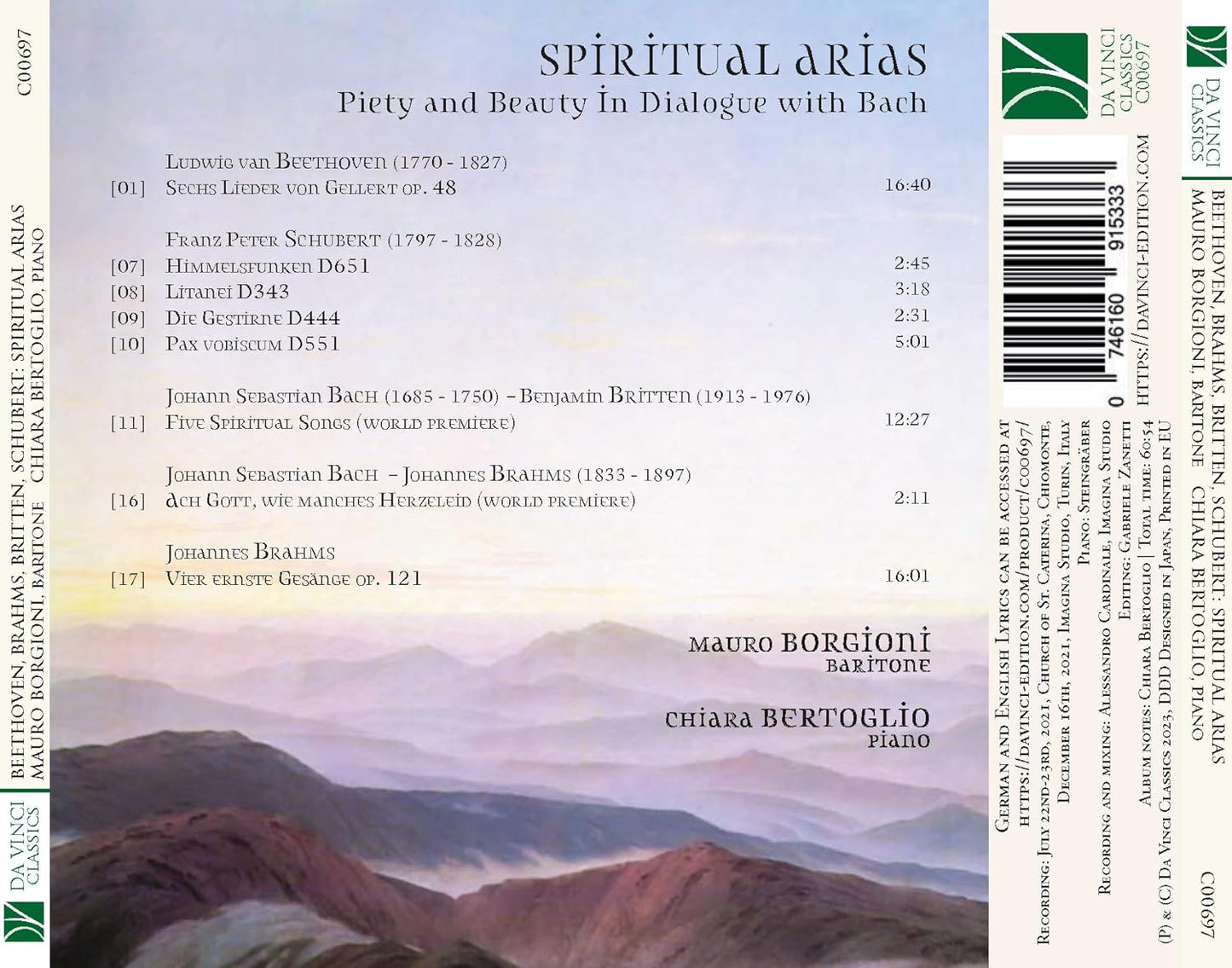Beethoven, Brahms, Britten, Schubert