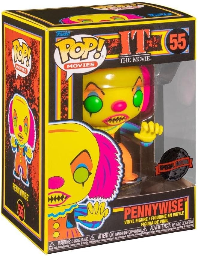 Funko POP! Movie: IT - Pennywise - Blacklight - IT 1990 - Collectable Vinyl Figure - Gift Idea - Official Merchandise - Toys for Kids & Adults - Movies Fans - Model Figure for Collectors and Display